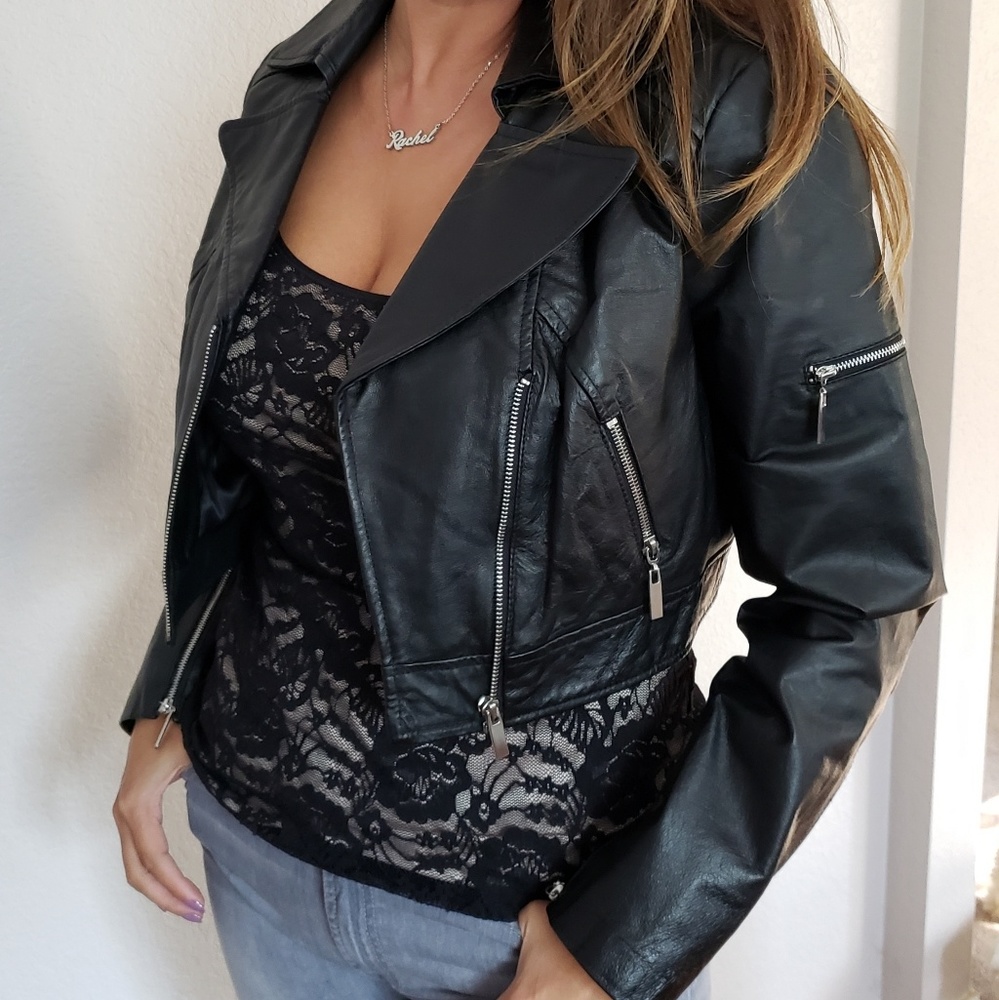 bebe Leather Jacket Large